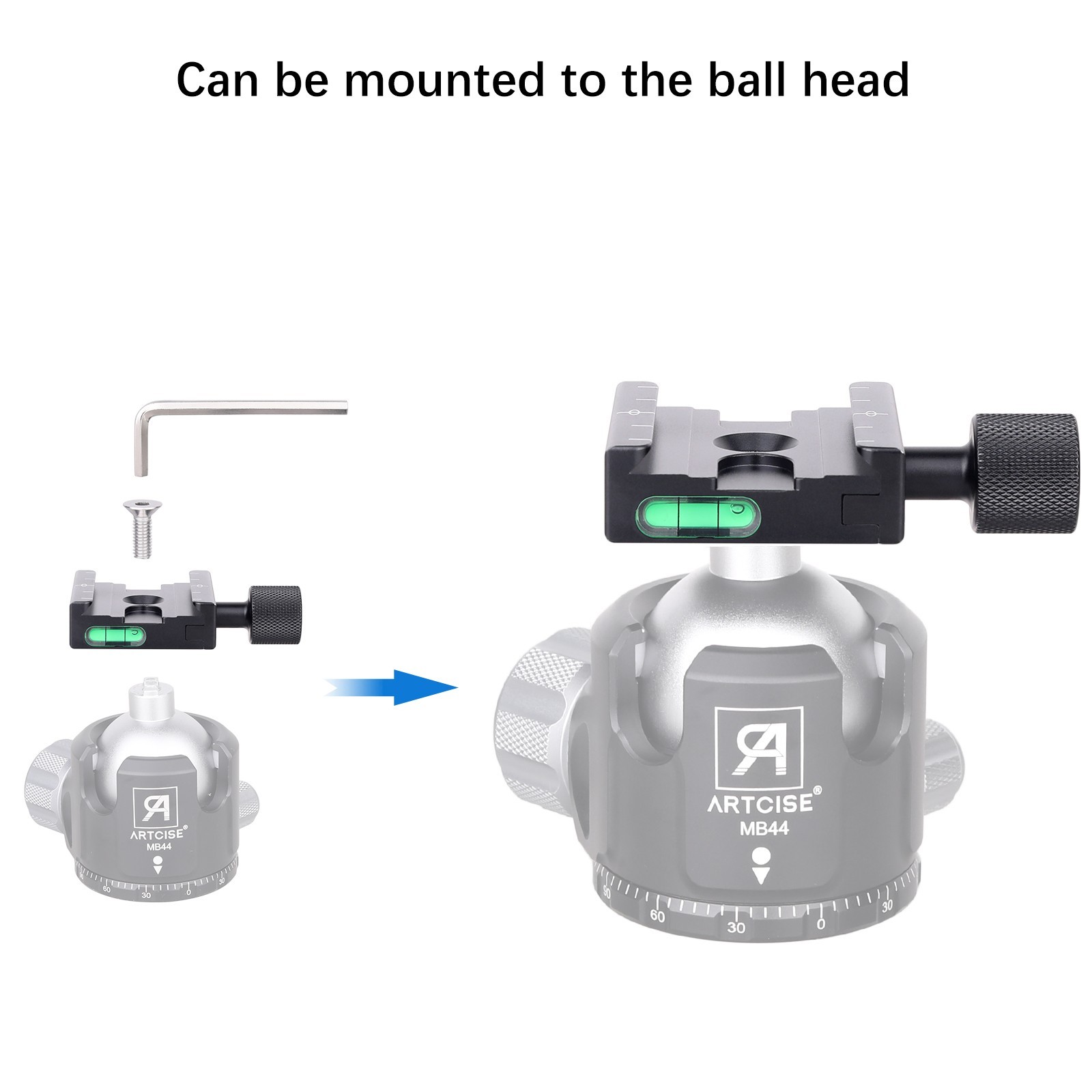 50mm Quick Release Clamp Adapter( Arca-type Compatible) with 1/4" 3/8" Hole