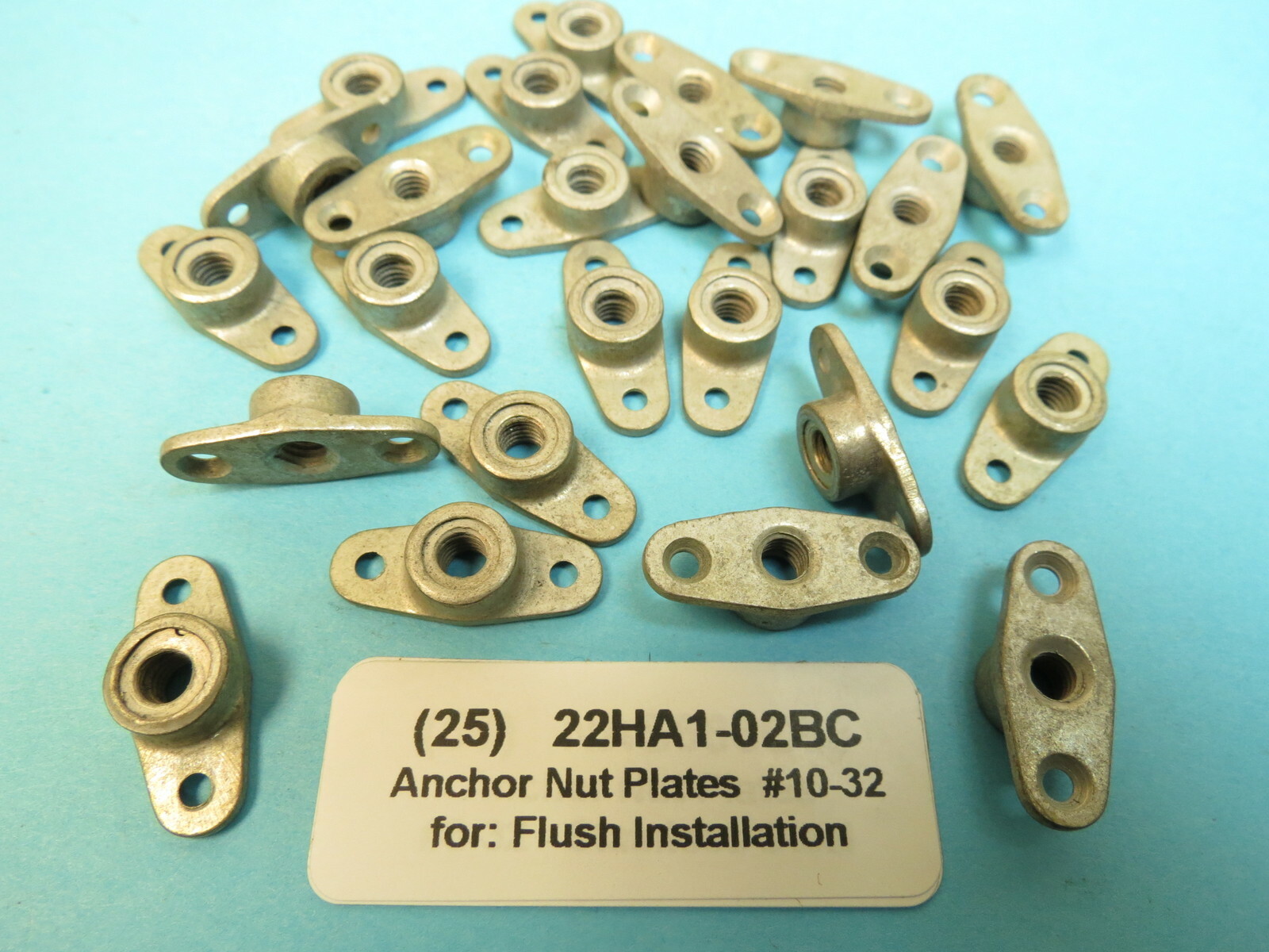 (25) 10-32 Anchor Nut Plates Dimpled Rivet Holes Flush Installation 22HA1-02BC