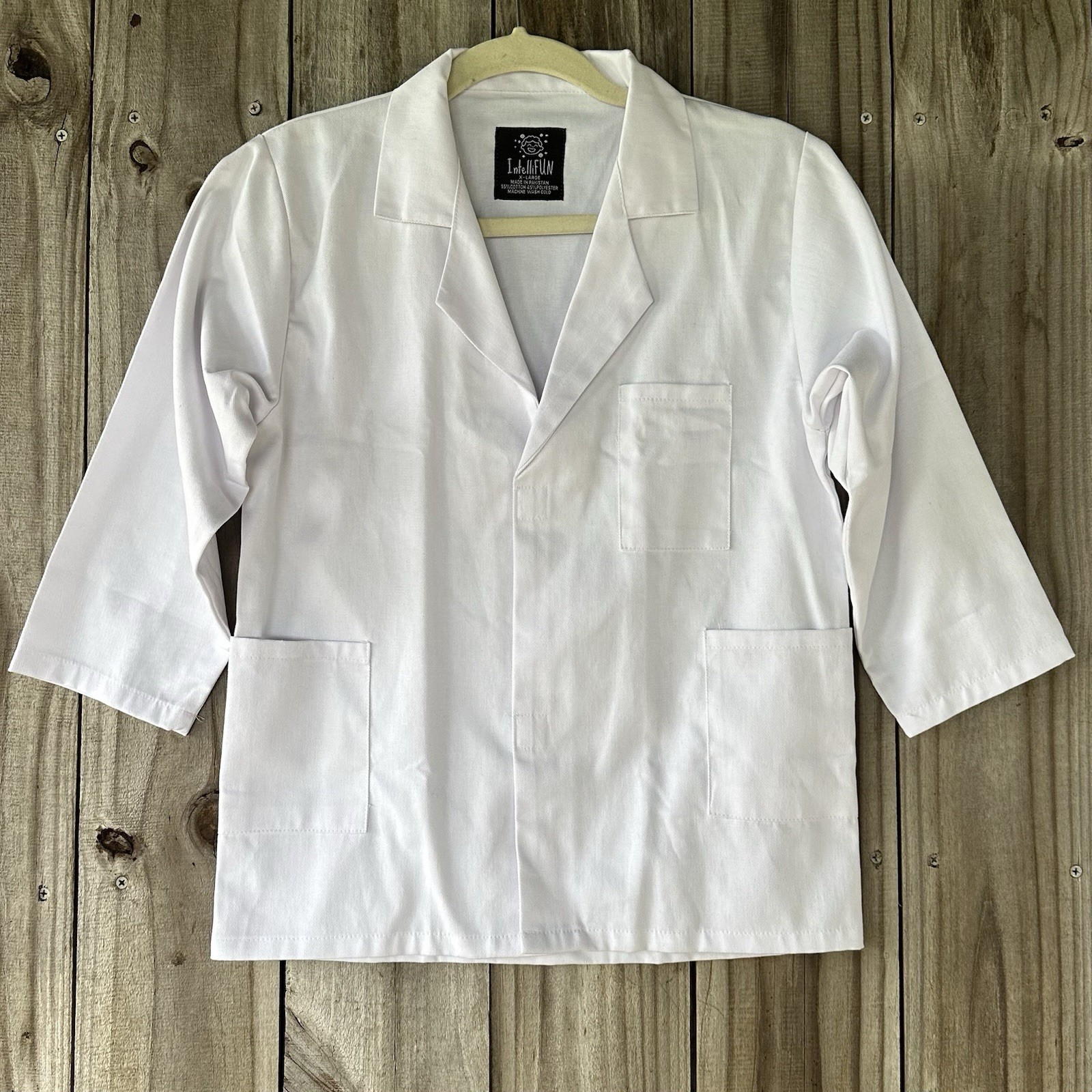 Kids White Lab-Style Jacket Unisex Size XL Future Scientist Fun Play Costume