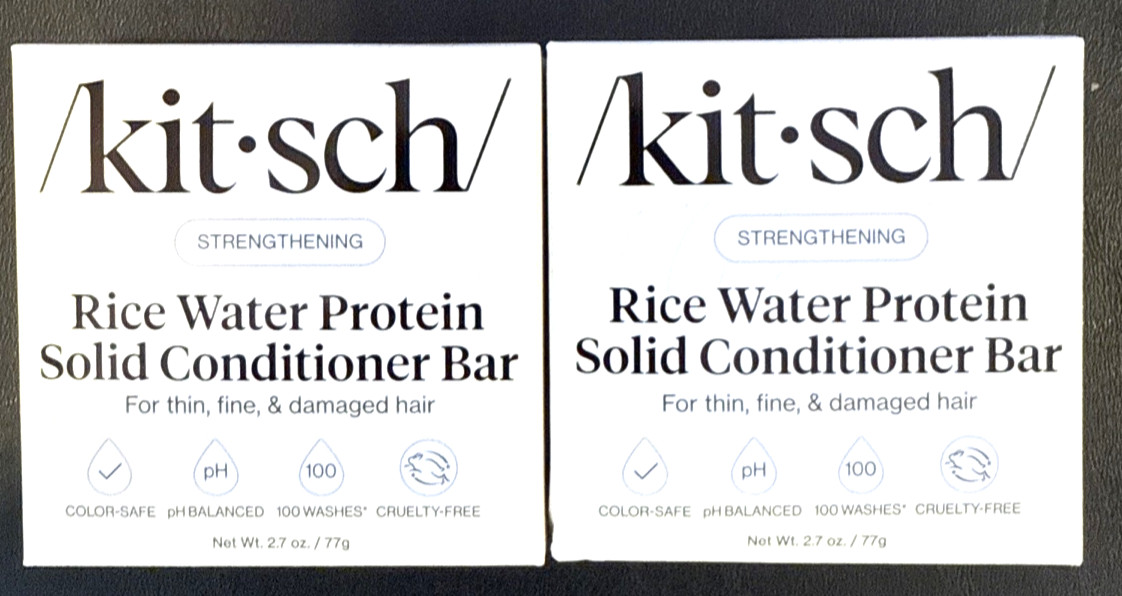 Lot Of 2 Kitsch Rice Water Protein Strengthening Solid Conditioner Bar 2.7oz New