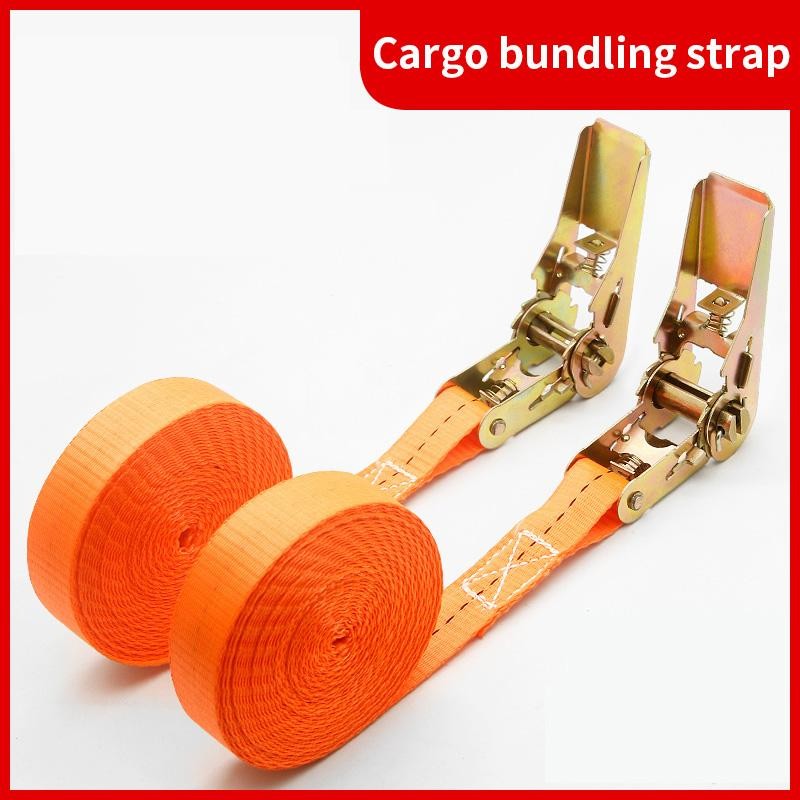 Heavy-duty Car & Truck Front Cargo Ratchet Strap with Metal Buckle - Adjustable,