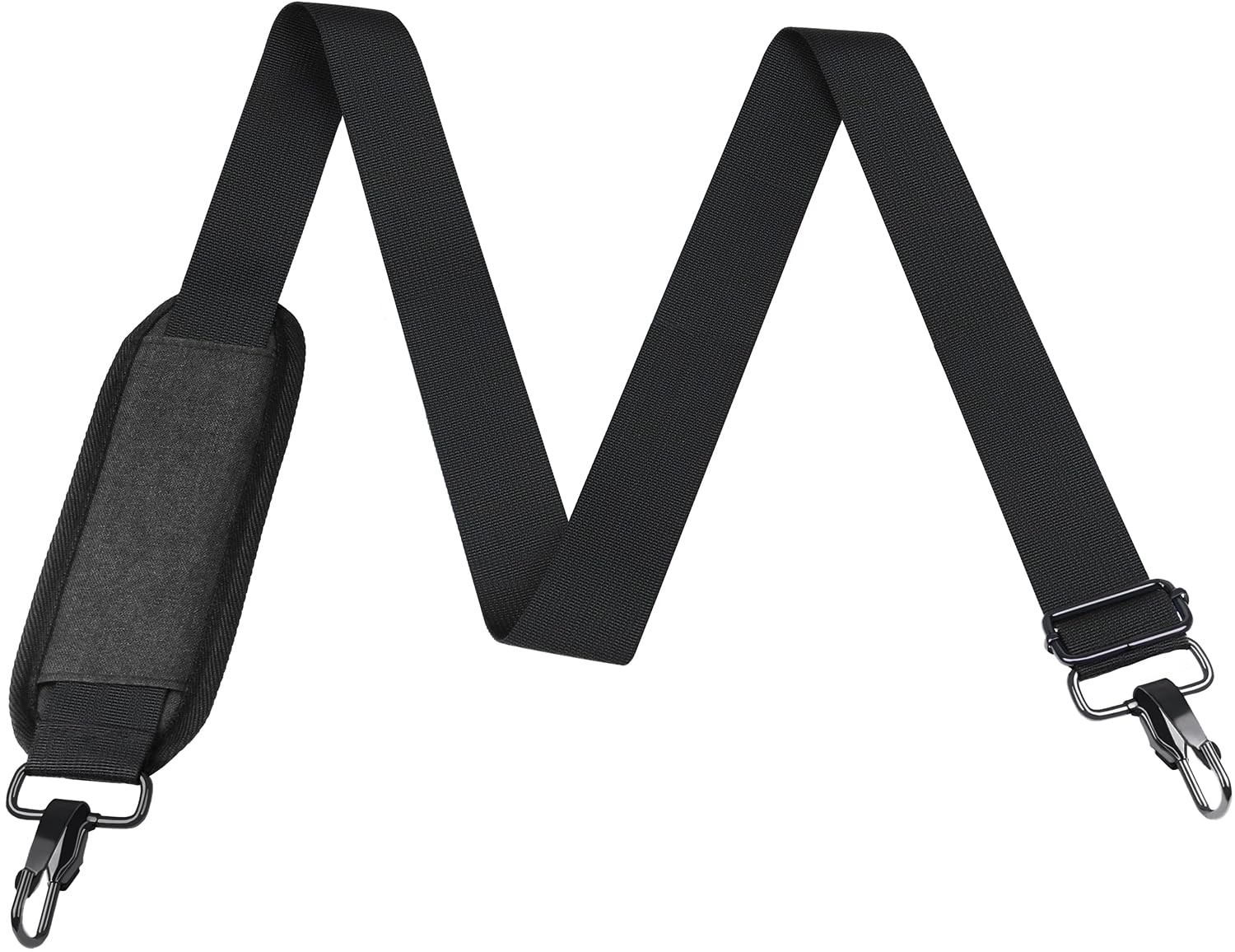 BOOEUDI 56 inch Shoulder Strap, Universal Adjustable Thick Soft 56, Black
