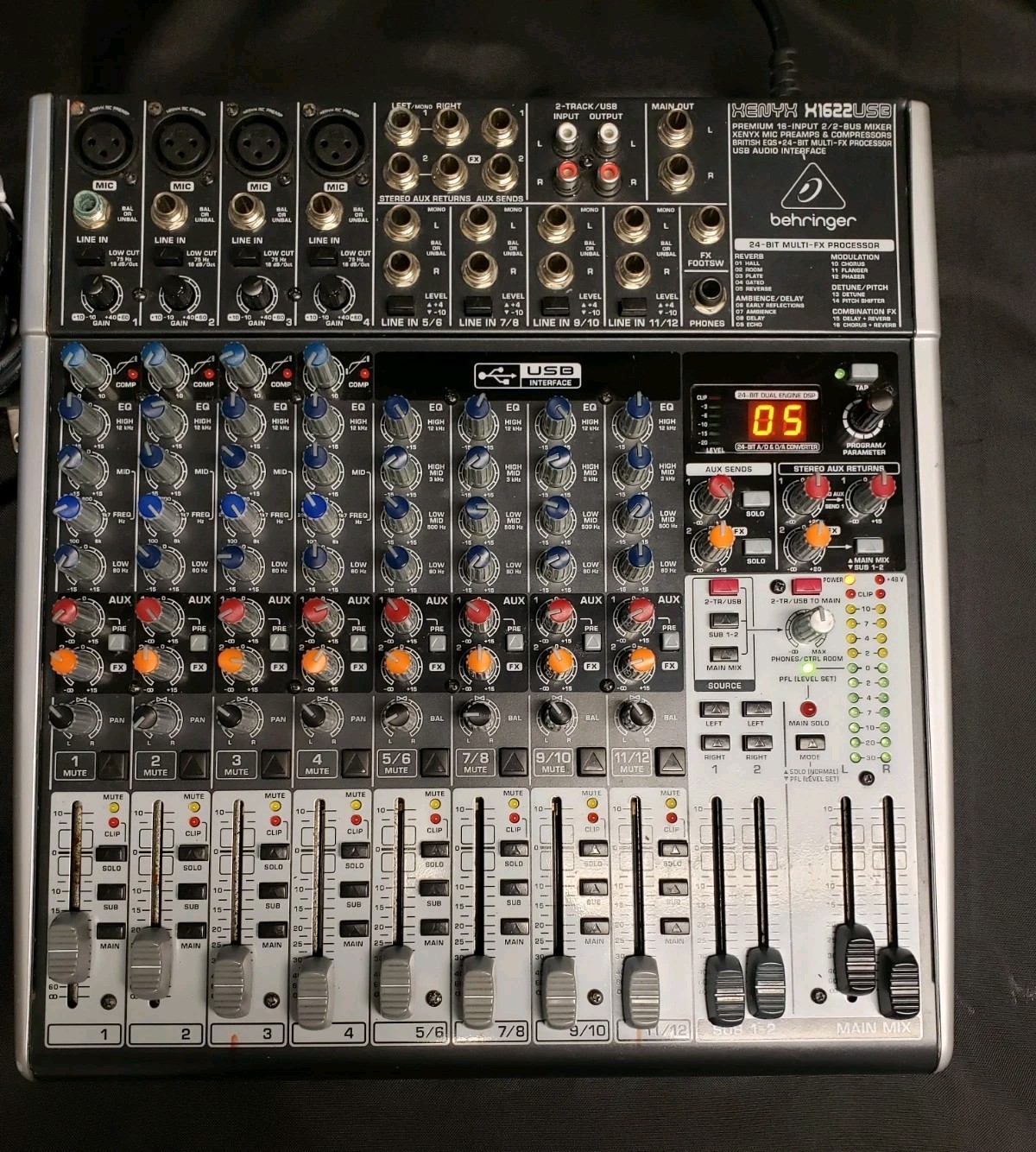 Read Tested Behringer Xenyx X1622USB Multi-FX Processor USB Audio Interface