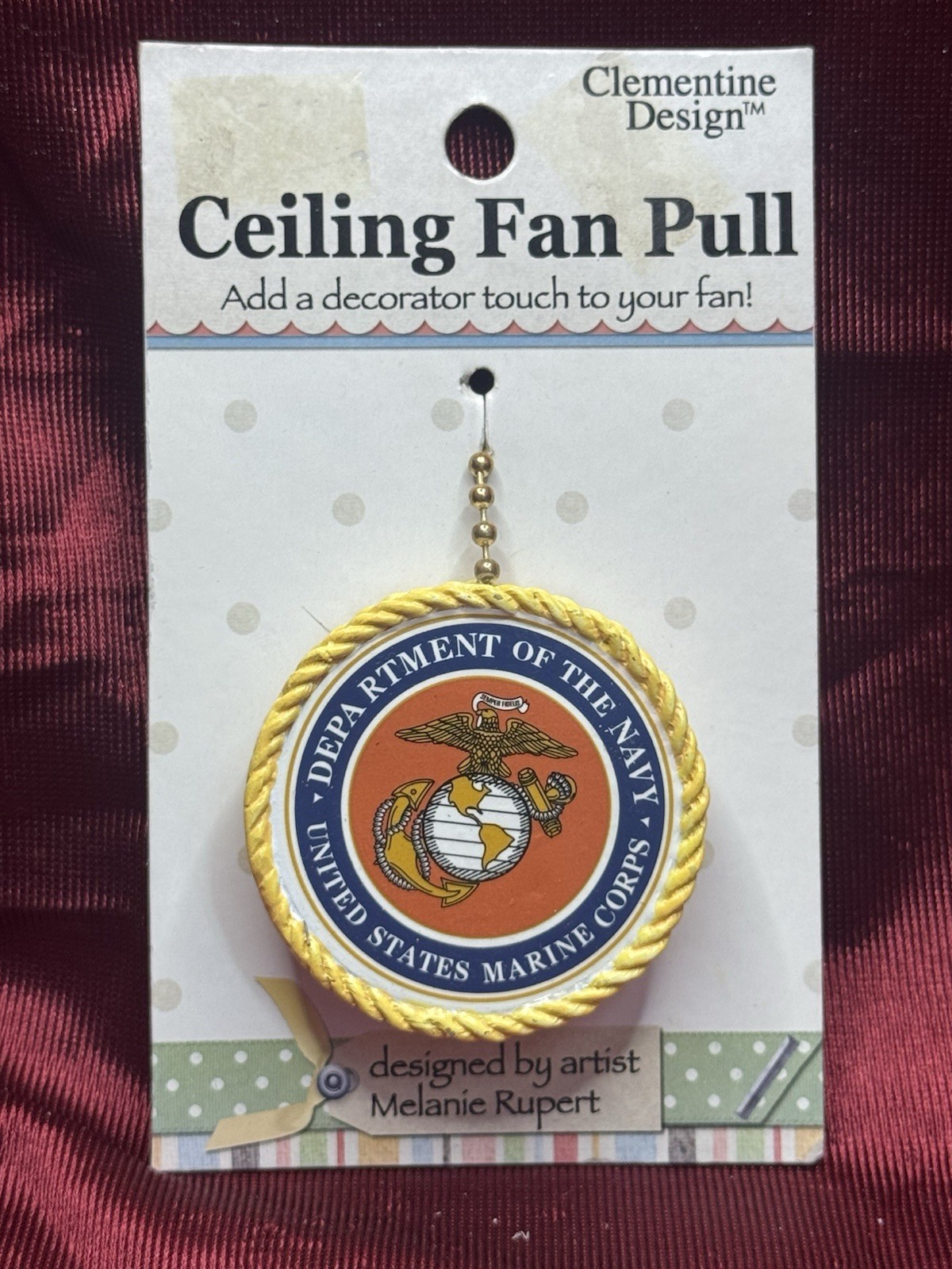 Marine Corps Clementine Designs Vintage Retro 2010 Fan Pull New W OG Packaging
