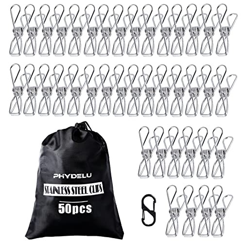 (50PCS) Stainless Steel Laundry Clothes Pins 50pcs small size Clothes Pins