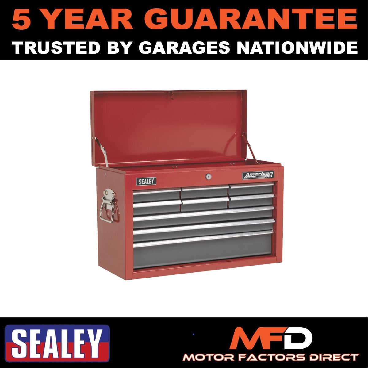 Sealey American PRO� Topchest 9 Drawer Red/Grey AP22509BB
