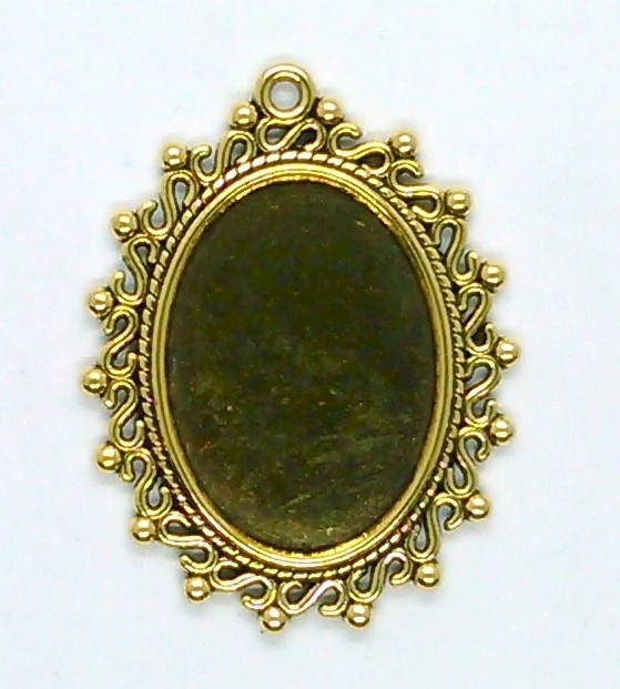 25x18mm Antique gold cameo cabochon pendant setting S2149