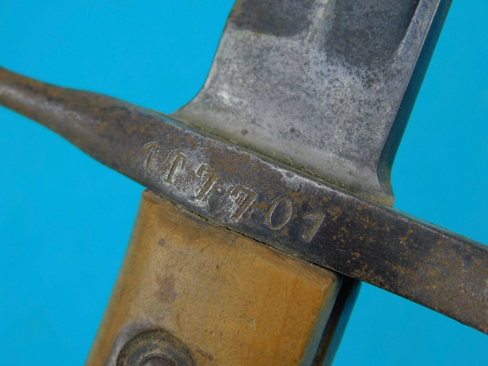 Italian Italy Vintage WW2 Bayonet Fighting Knife w/ Scabbard Frog