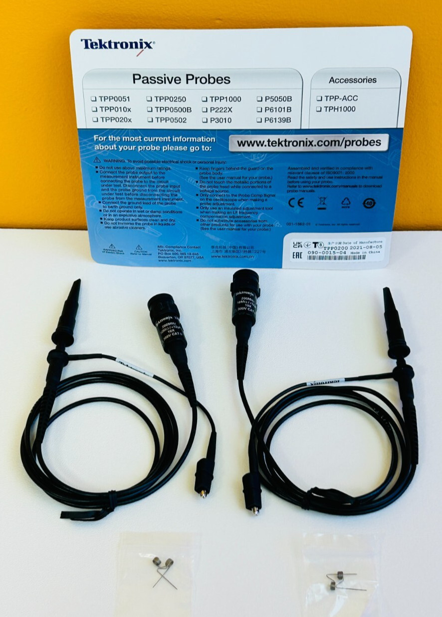 Tektronix TPP0200 (Set of 2) 200 MHz, 10x, 10 MOhm, 1.3m, Passive Probes. New!