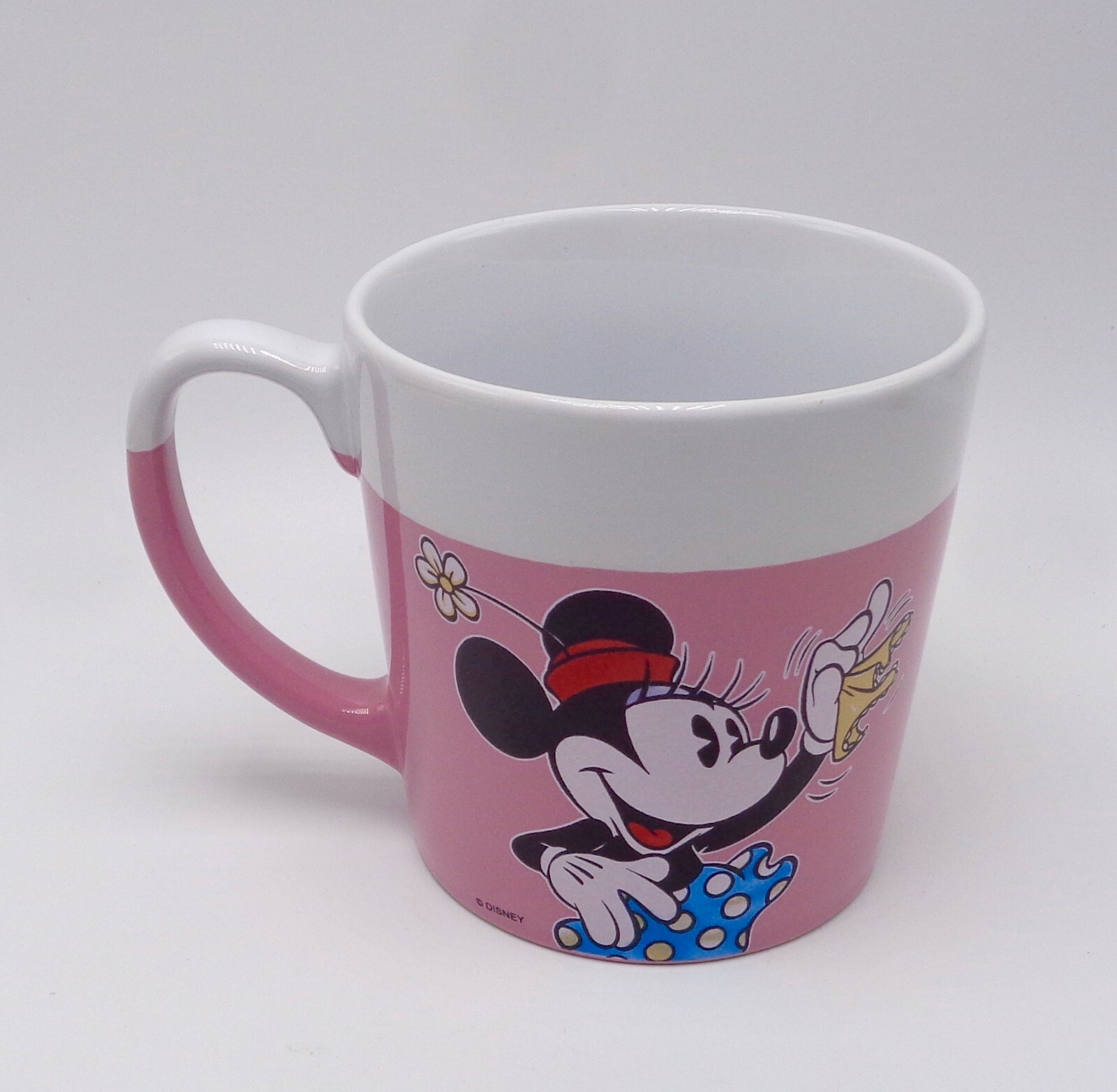 Disney Parks Retro Minnie Mouse Coffee Mug Pink/White
