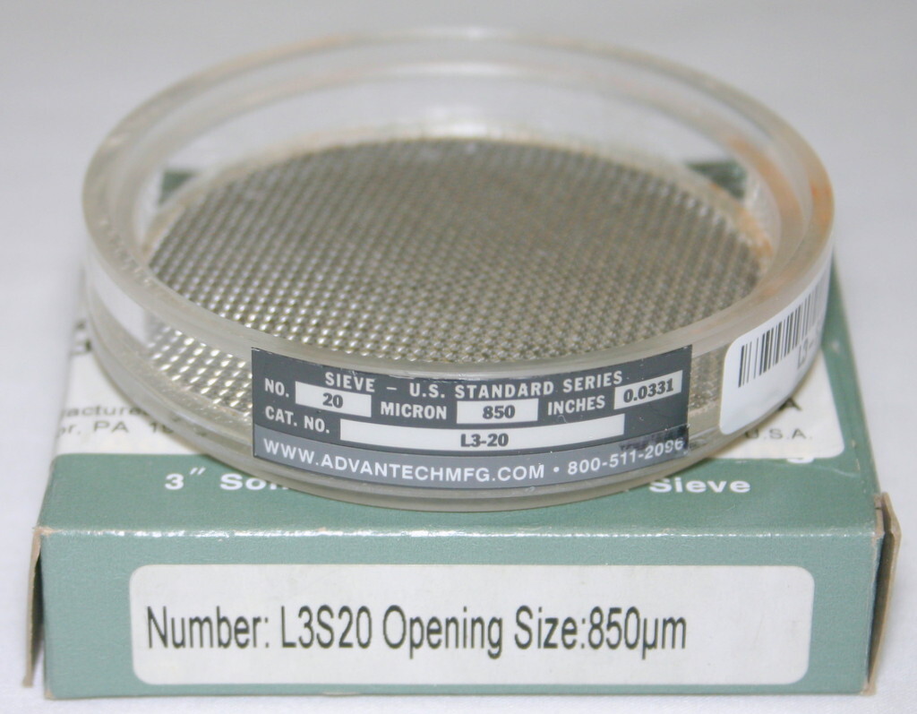 ADVANTECH 3" DIAMETER CLEAR ACRYLIC SONIC SIFTER SEPARATOR SIEVE , L3S SERIES