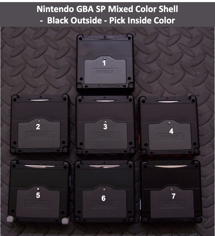 GBA SP Replacement Housing Shell,Plastic LCDLens Cover Mixed Color Black Outside