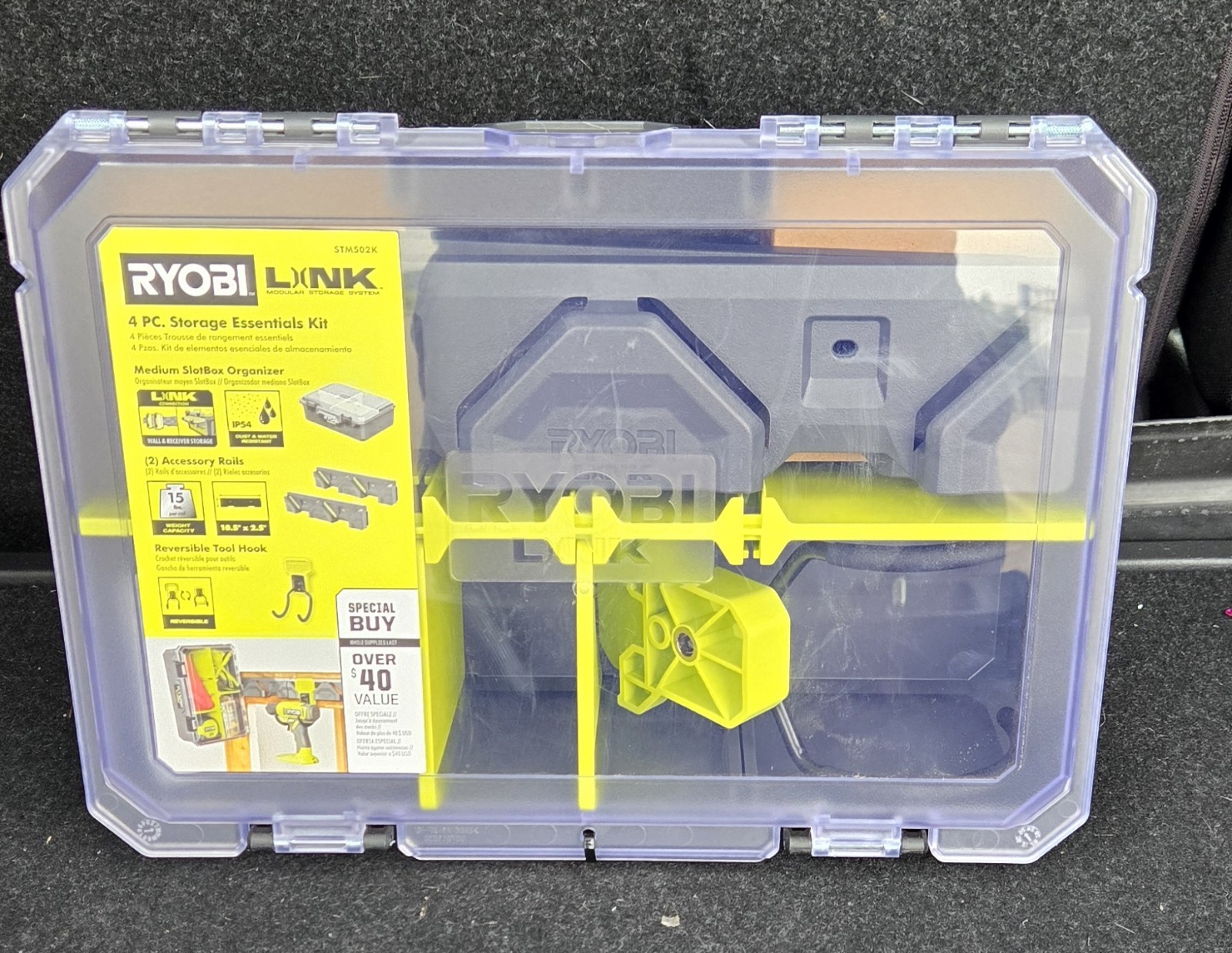 RYOBI LINK Storage Essentials Kit 4 Pc Tool Organizer Compartment Box STM502K