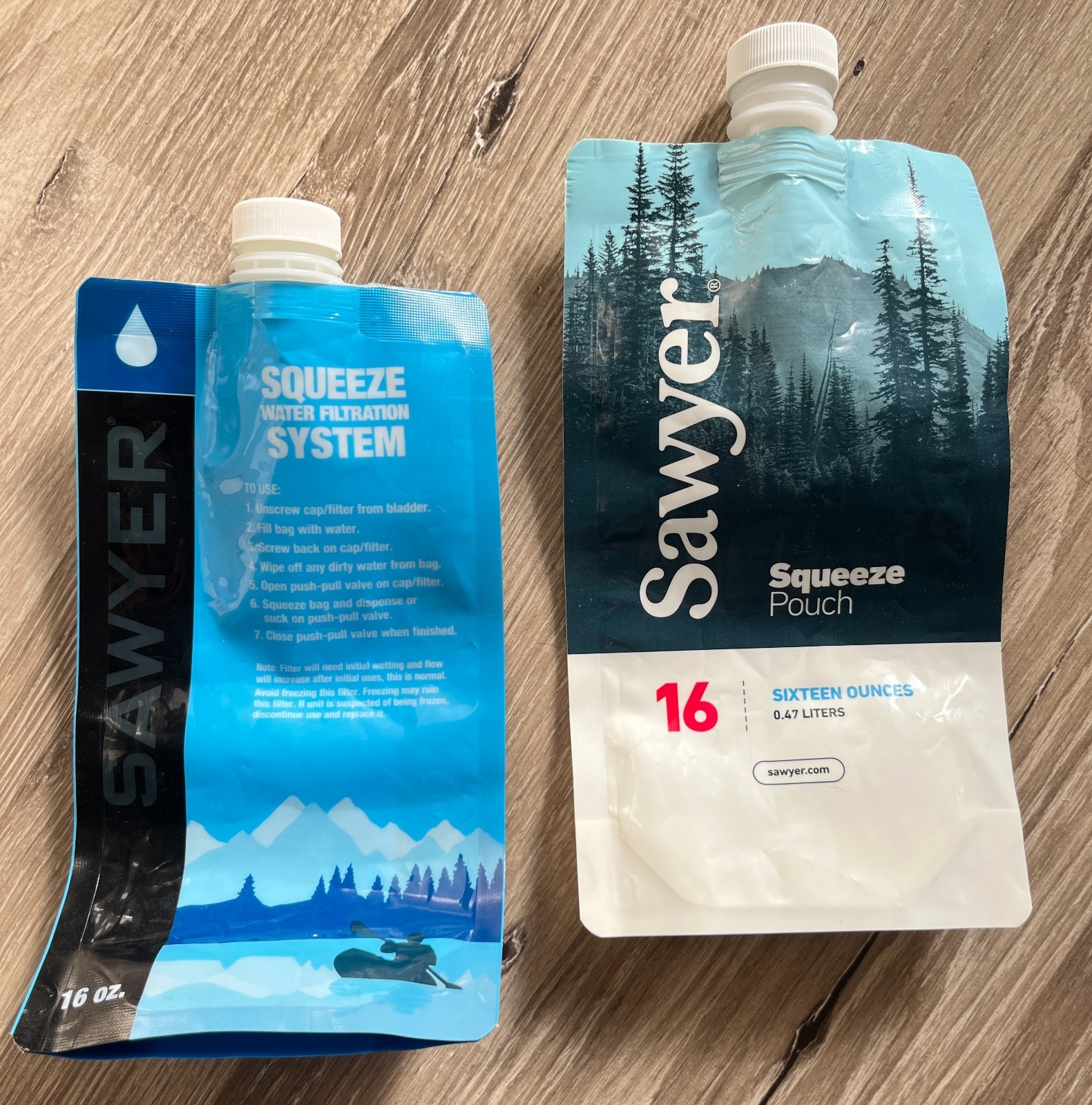16 oz. Pouches for Sawyer Mini Squeeze Water Filtration System ~ x2