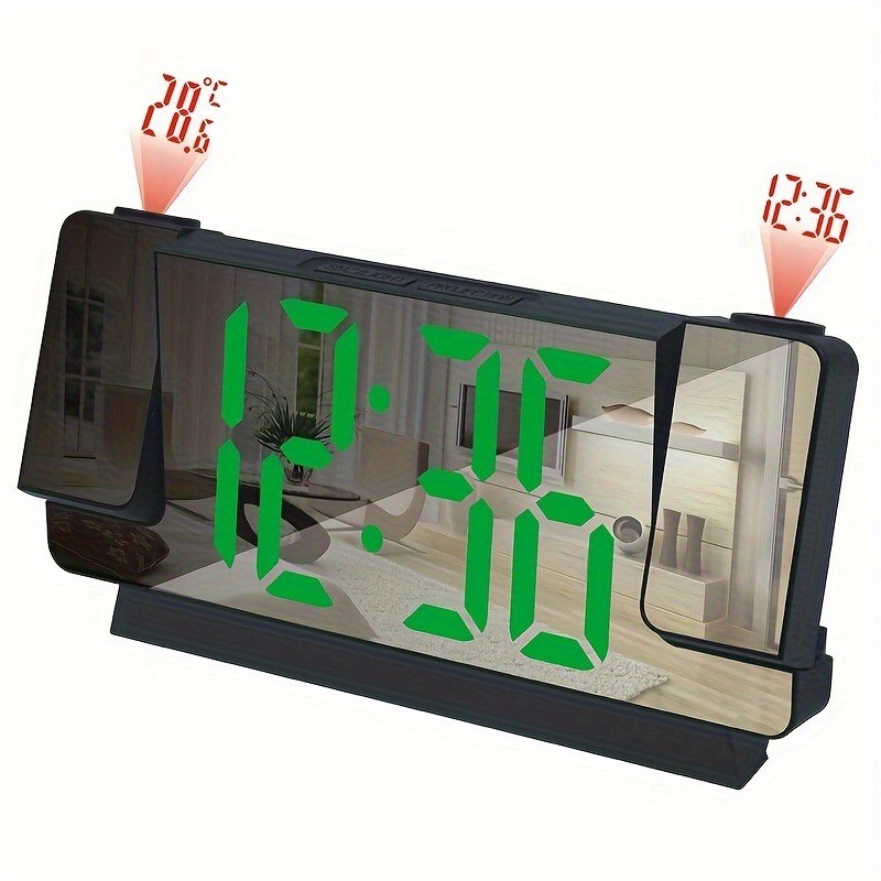 Double Projection Alarm Clock Digital Clock Projector Temperature Display Snooze