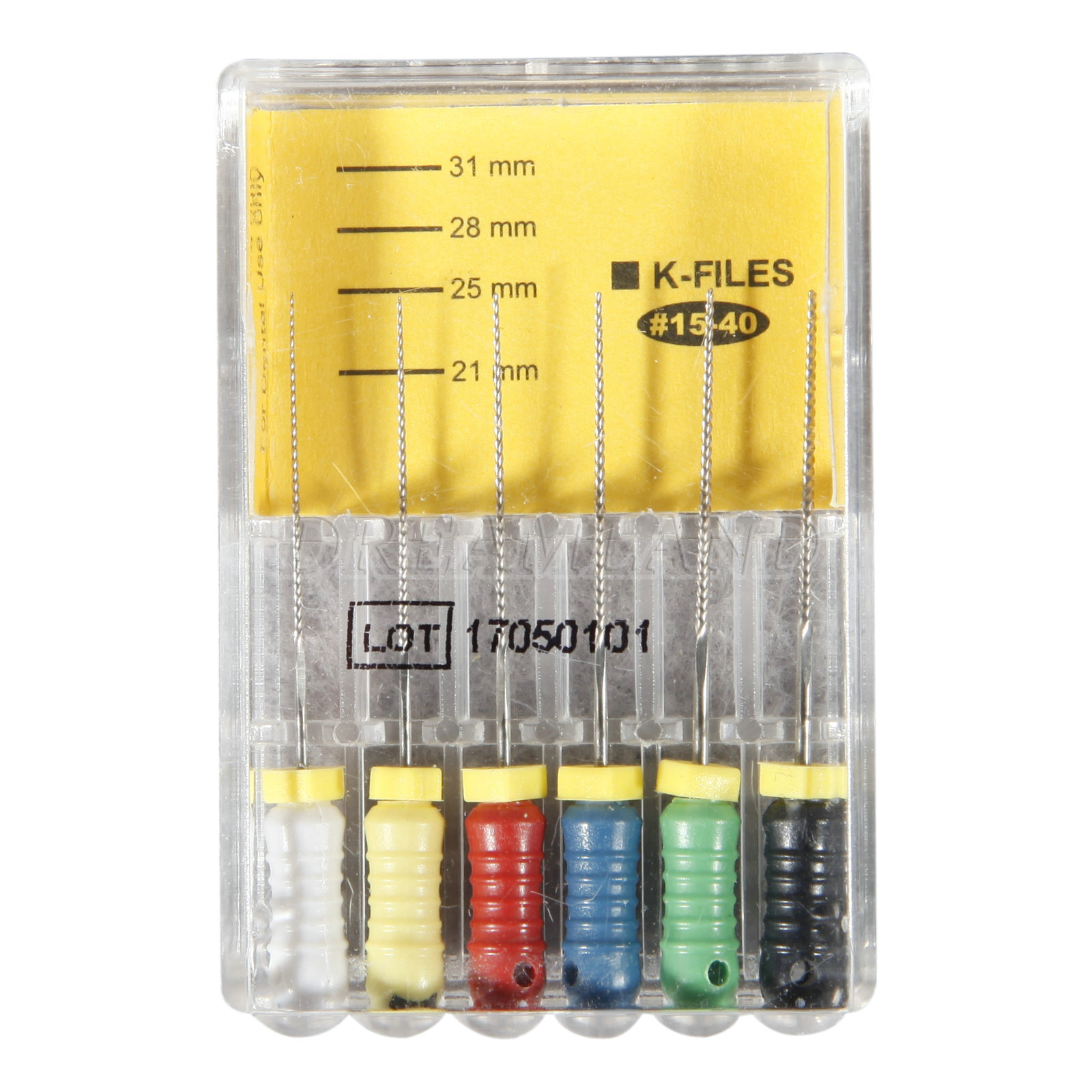Limas endodónticas salees de acero inoxidable K-File Uso manual 25mm