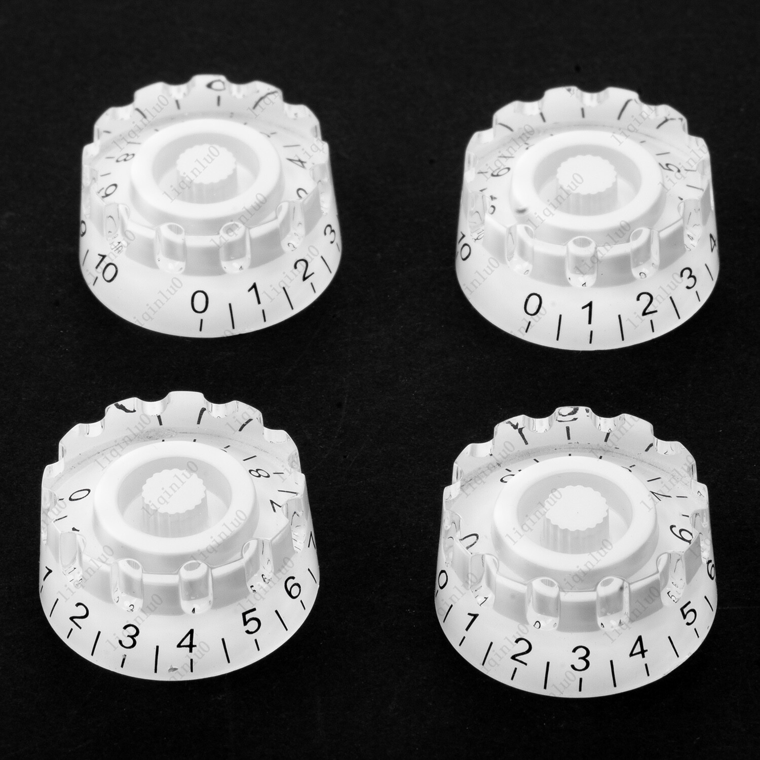 4 Pcs White LP Guitar Knurled Control Knobs Speed Metric Knob For Les Paul SG