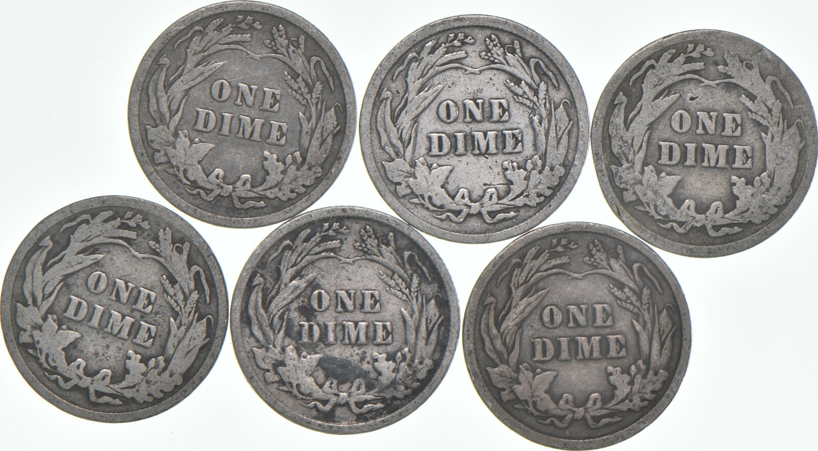 1905-P Barber Dime 90% Silver Average Circ