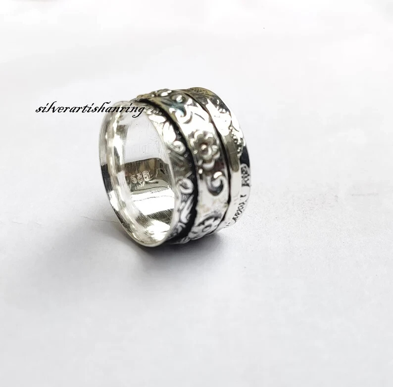 Meditation Ring, Statement Ring Anxiety Ring, Fidget Ring, Boho Ring, All size