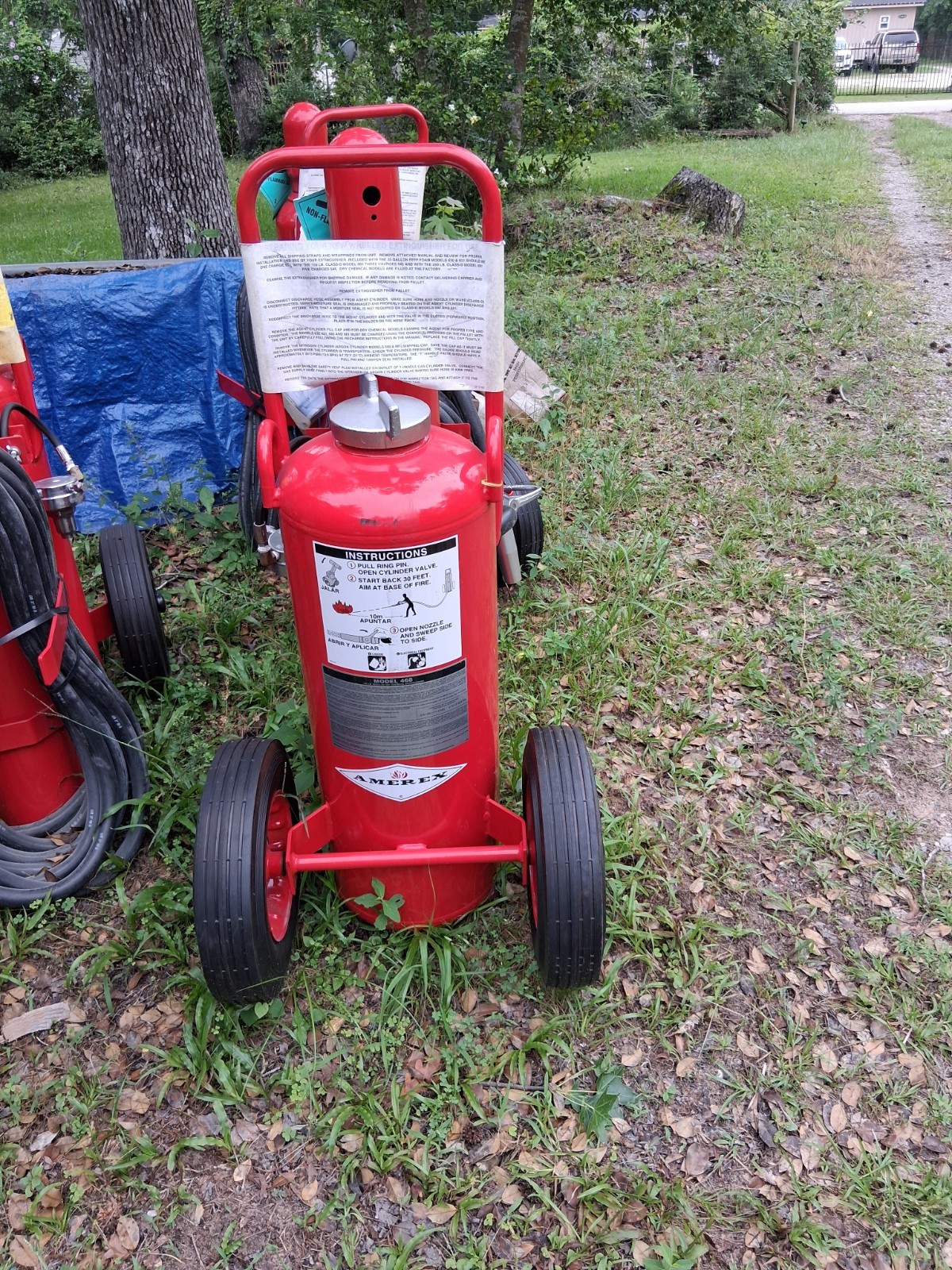 Amerex 468 Red Wheeled Commercial Fire Extinguisher with Discharge Hose