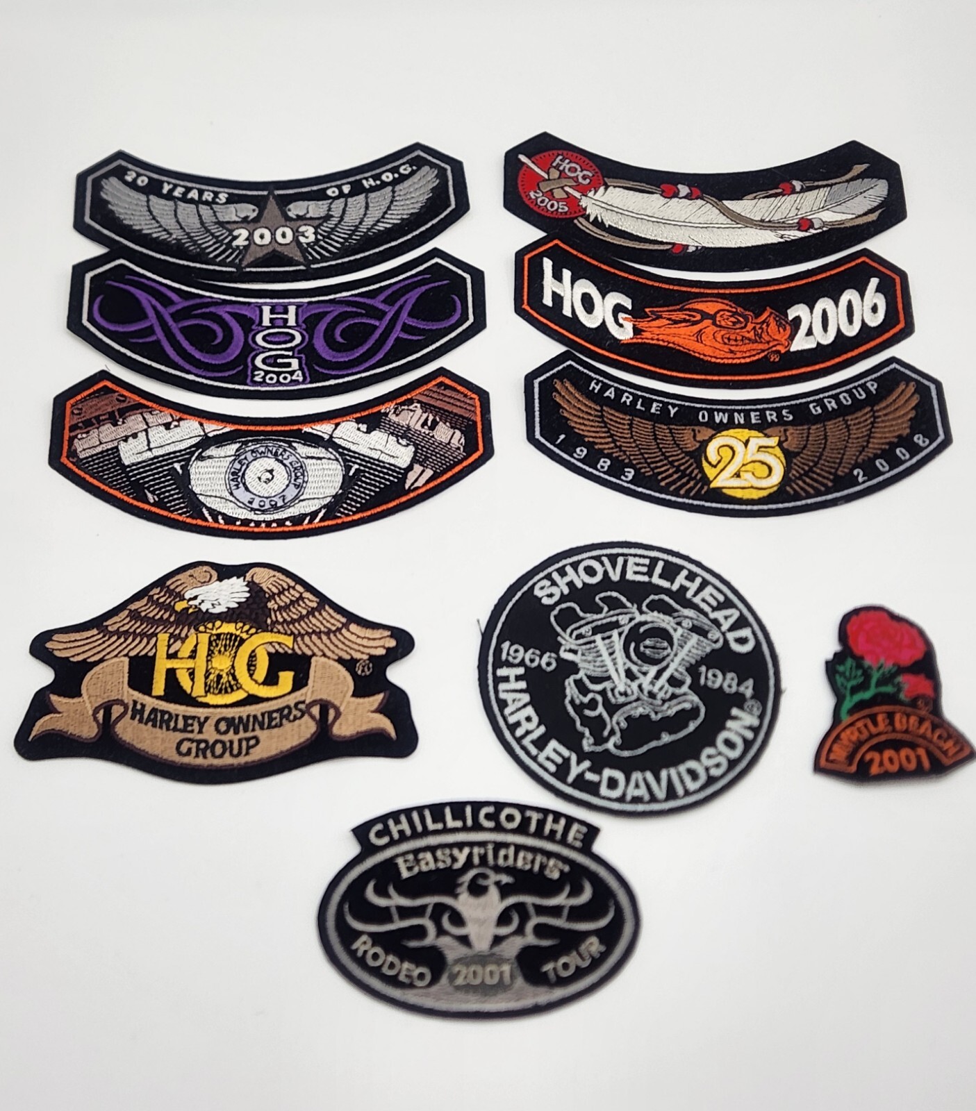 Harley Owners Group HOG Collectible Patches Lot Of 10 - various years (2000s)