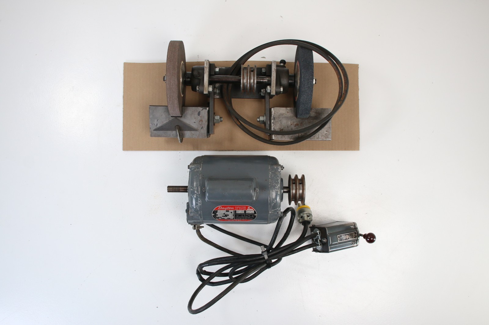 Bench Grinder with Dayton 4K781N Motor and Furnas Switch