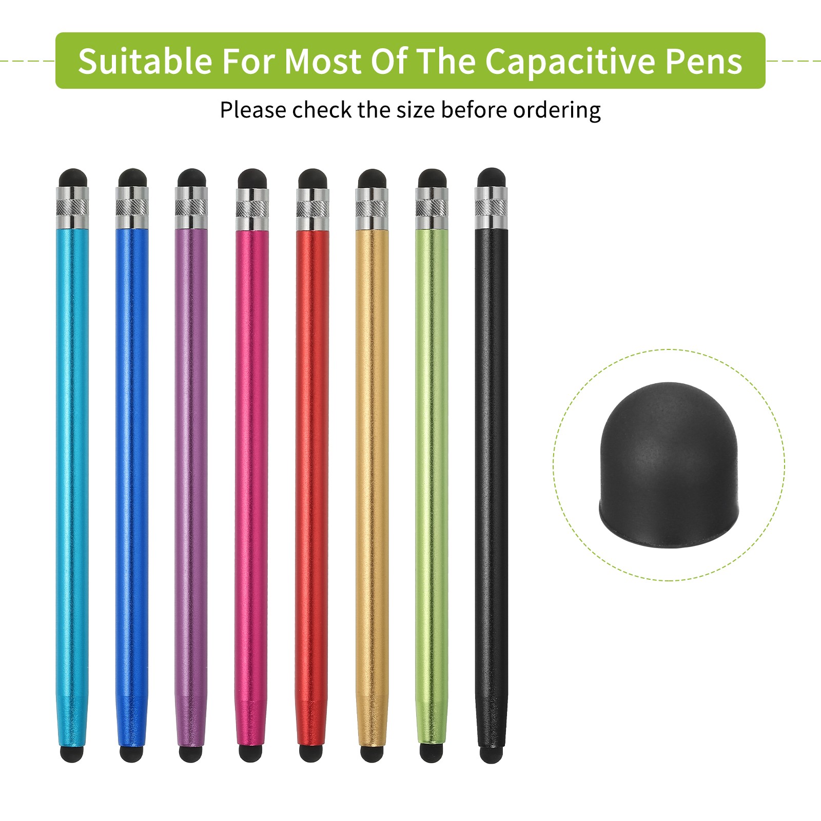 40Pcs Replacement Stylus Pen Tips 7mm Screen Pens Tip Silicone Rubber