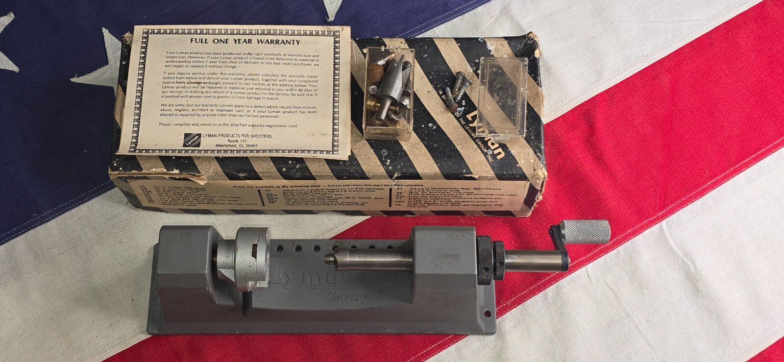 Vintage Lyman Universal Case Trimmer Kit with Extra Pilots