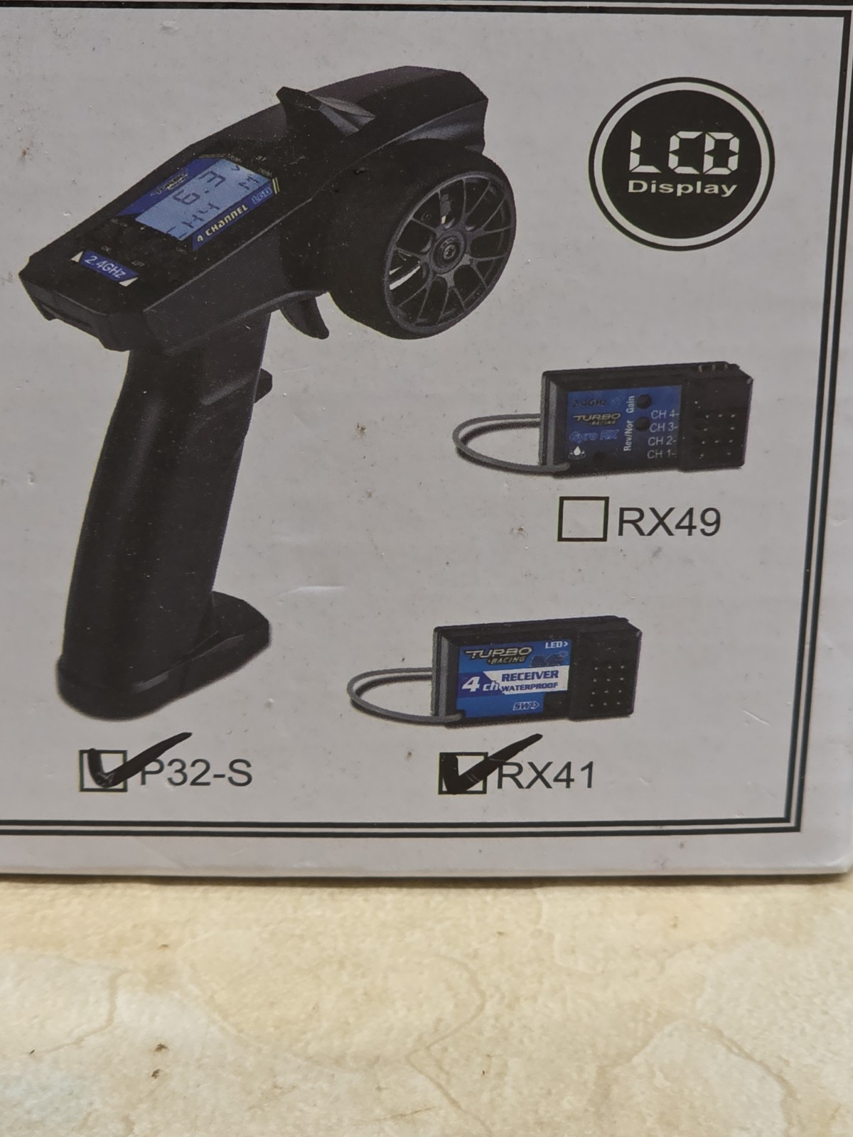 Turbo Racing P32 2.4G 4CH RC Remote Receiver Controller LCD RX41 Transmitter