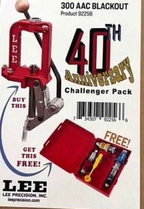 Lee 92256 Breech Lock Challenger Press with 300 AAC Micrometer Breech Lock Dies