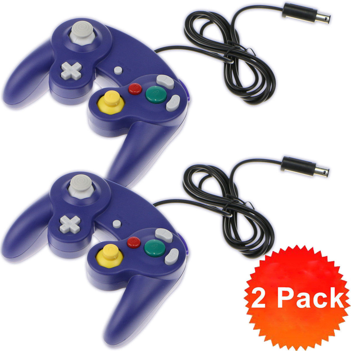 2 Packs Blue Wired Joypad Gamepad Controller For GameCube GC Console