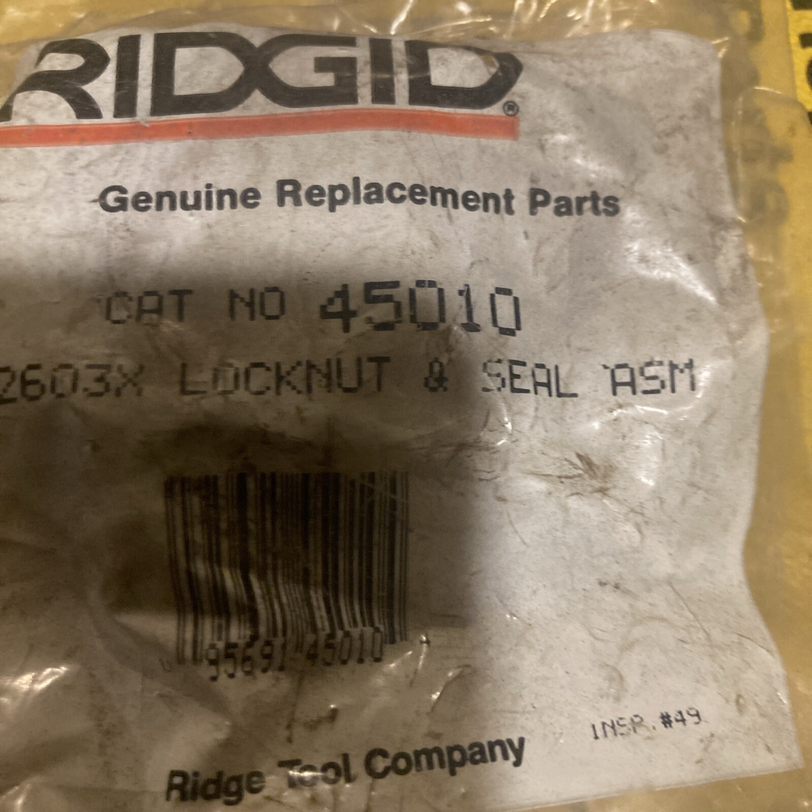 NEW OEM Ridgid 45010 Nut Lock with Seal for 535 threading machine E2603X