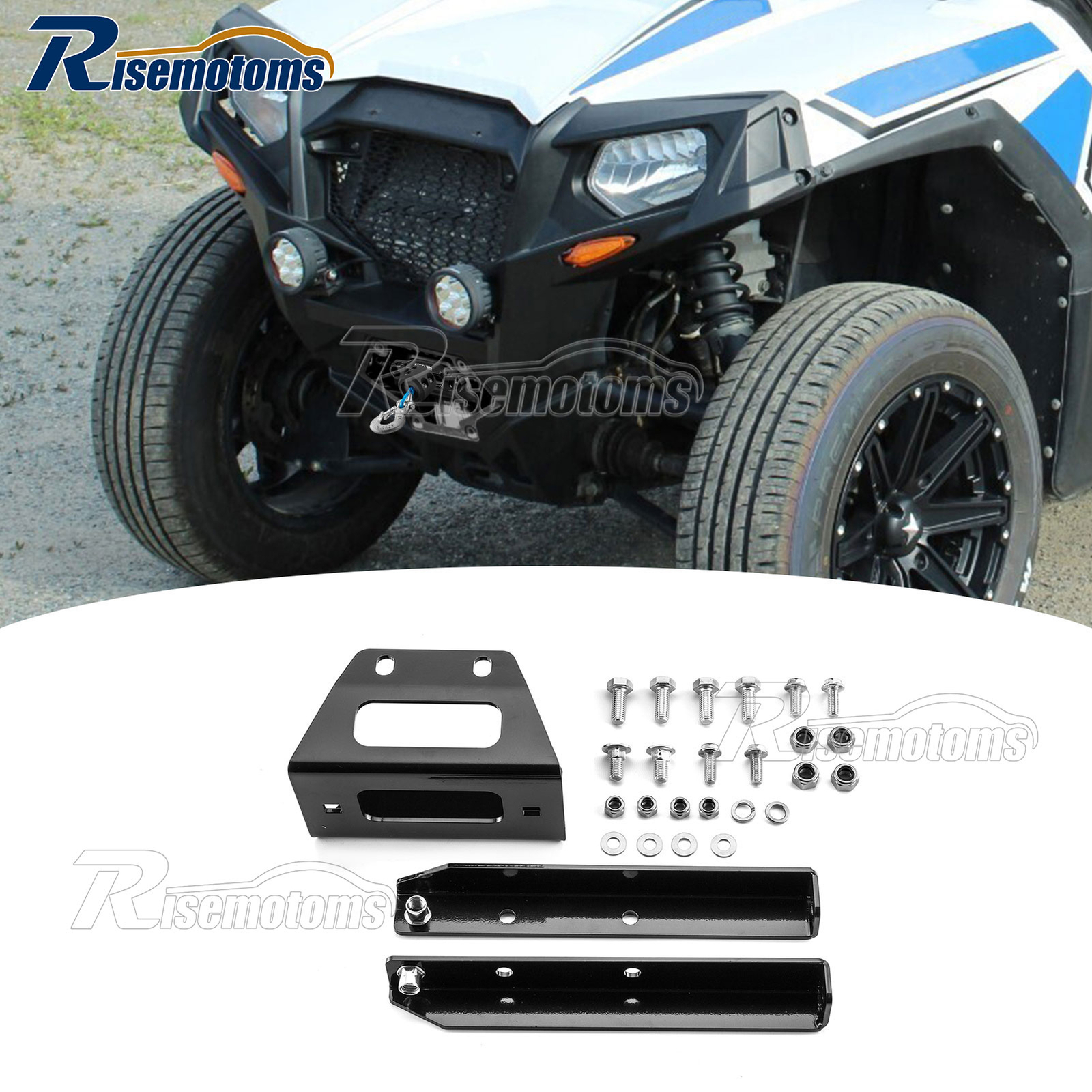 UTV Winch Mounting Plate For Polaris RZR 570/800/S 800/4 800/Trail 570/S 570