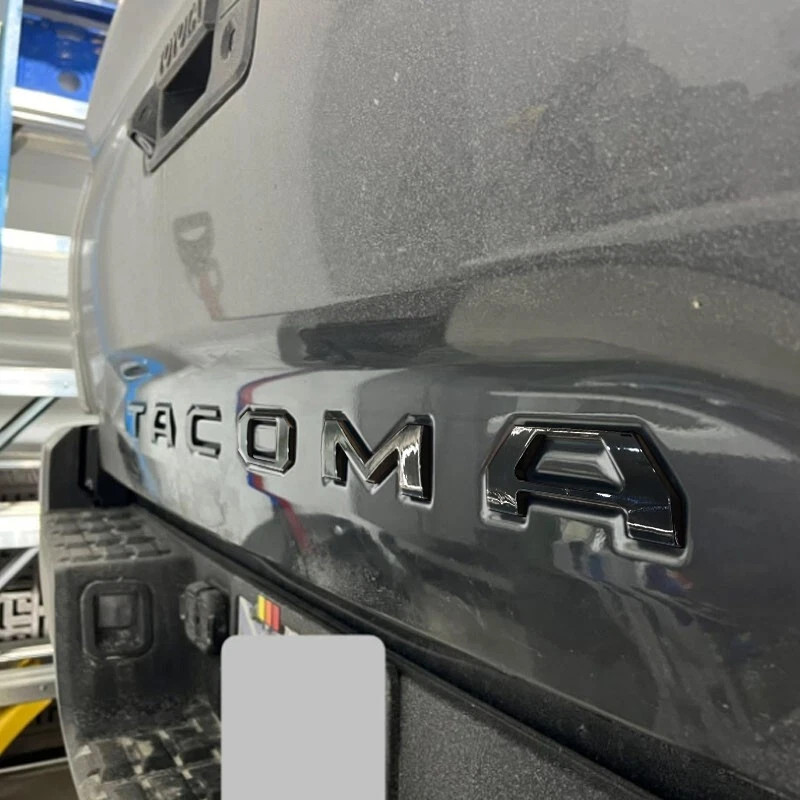 Raised Tailgate Insert Letters For 2016-2023 Tacoma 3D Badge Emblems Gloss Black