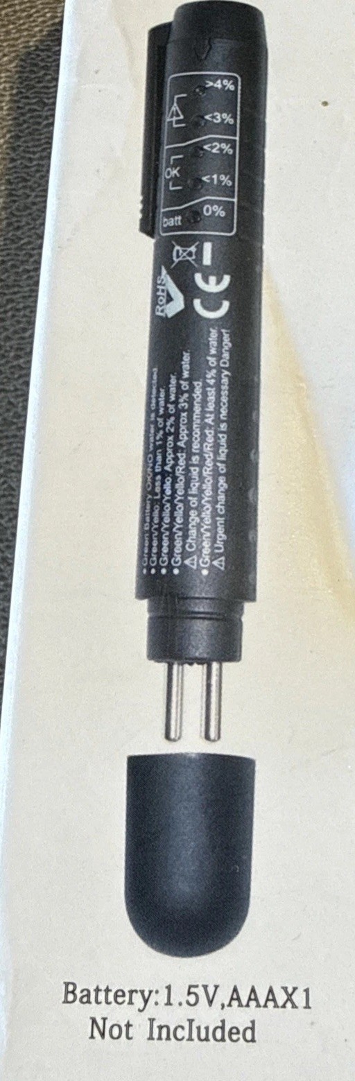 Brake Fluid Liquid Tester Pen With 5 Led Indicators Calibrated For Dot3 Dot4