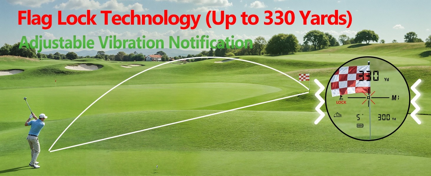 (NEW) Golf Range Finder with Slope, 1200 Yard Range, 7X Magnification, Flag Lock