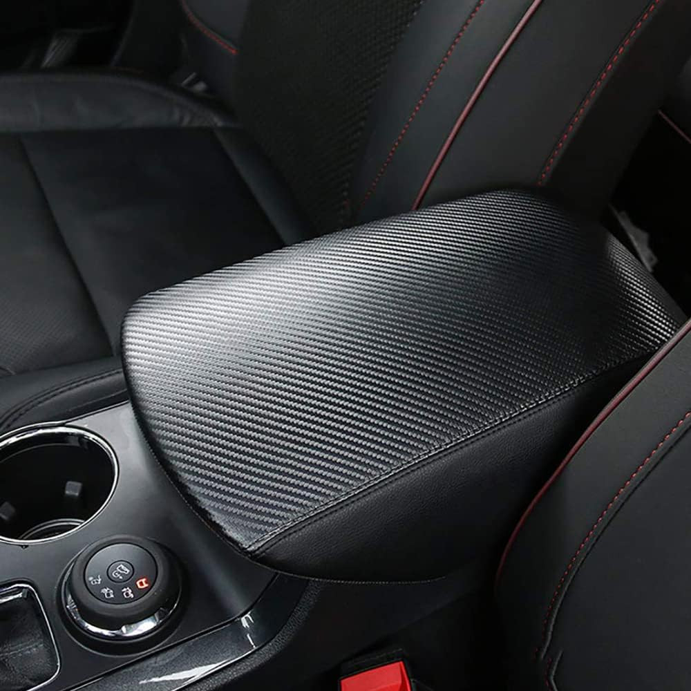 Fits 2011-2019 Ford Explorer Leather Center Console Lid Armrest Cover Red Stitch