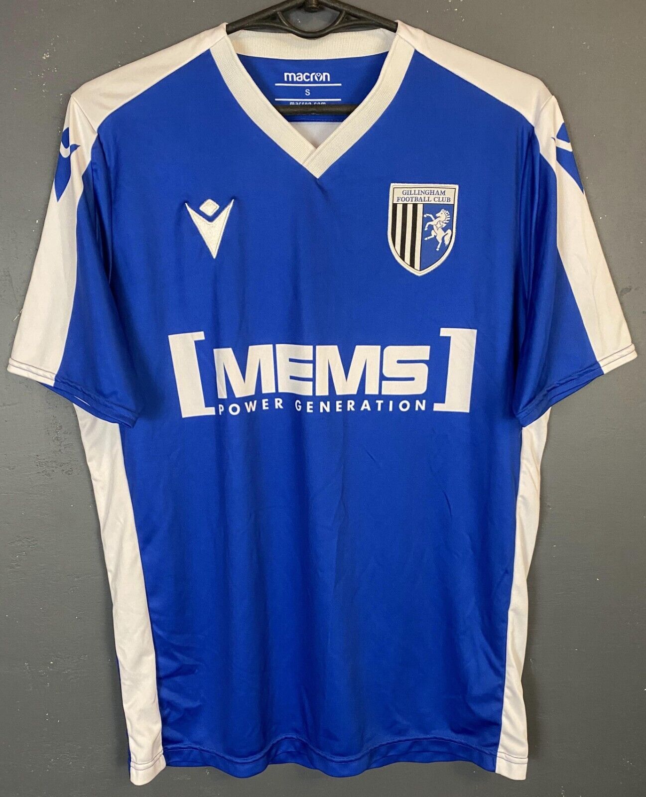 MACRON MEN'S FC GILLINGHAM 2022/2023 HOME SOCCER FOOTBALL SHIRT JERSEY SIZE S