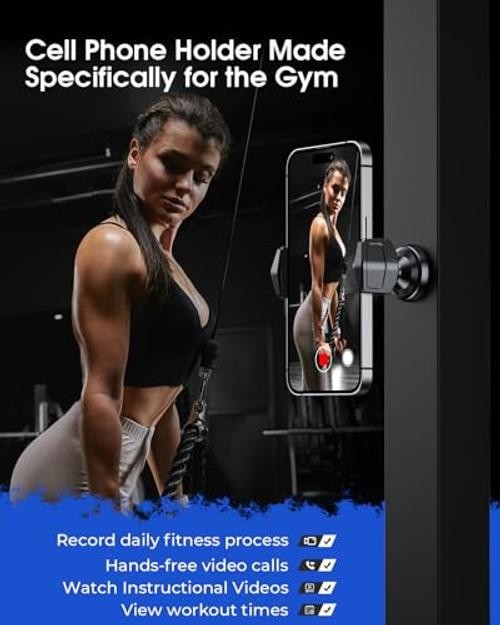 360° Rotatable Gym Magnetic Phone Holder for Workouts