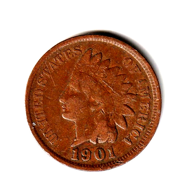1901 Indian Head Cent vg
