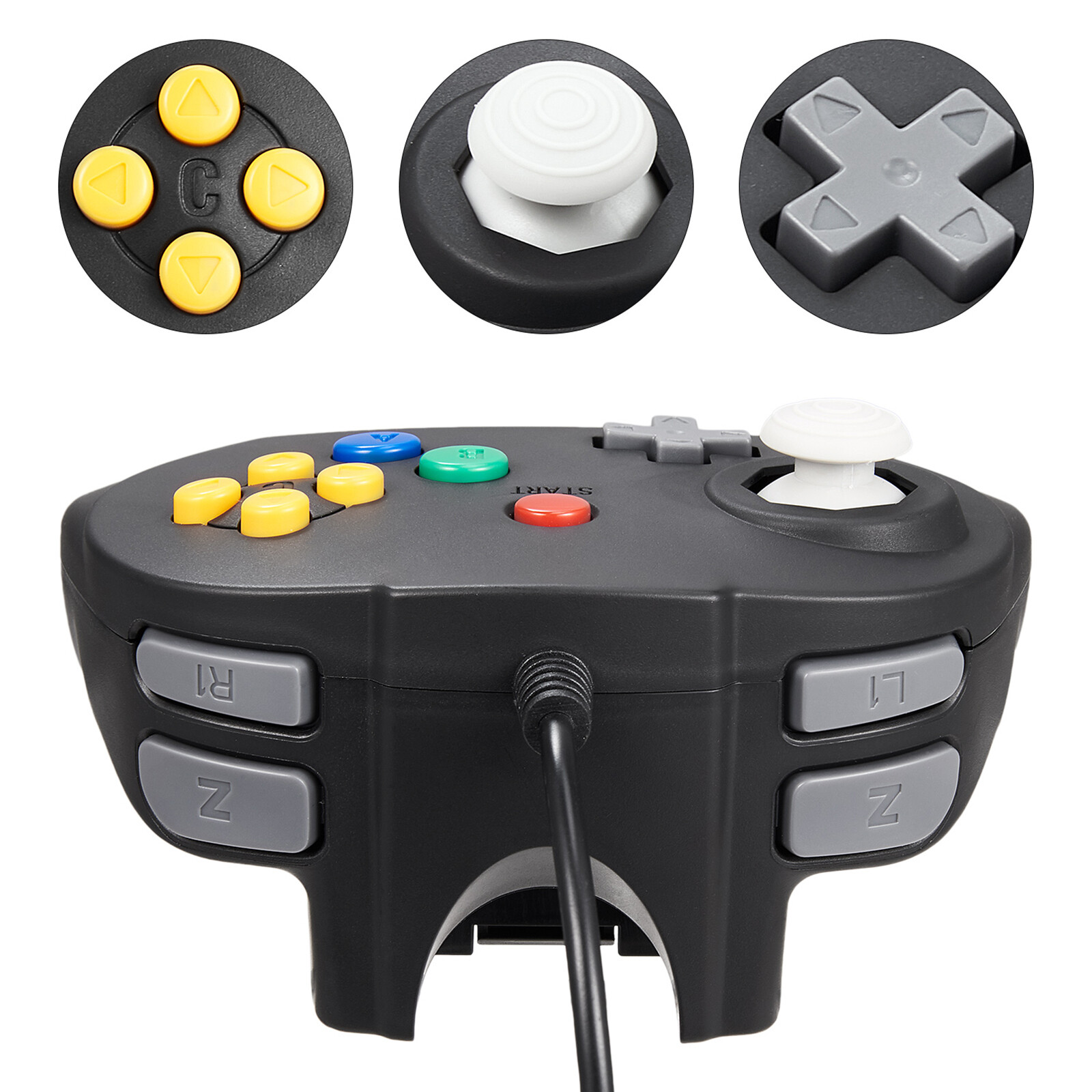 Wired USB N64 Controller Gamepad Joypad for Switch Windows PC MAC Raspberry Pi