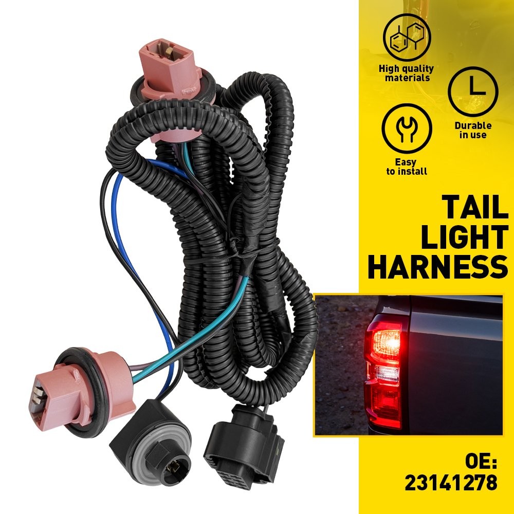 Tail Light Socket Wire Harness Driver Side For Chevy Silverado 2014-15 23141278
