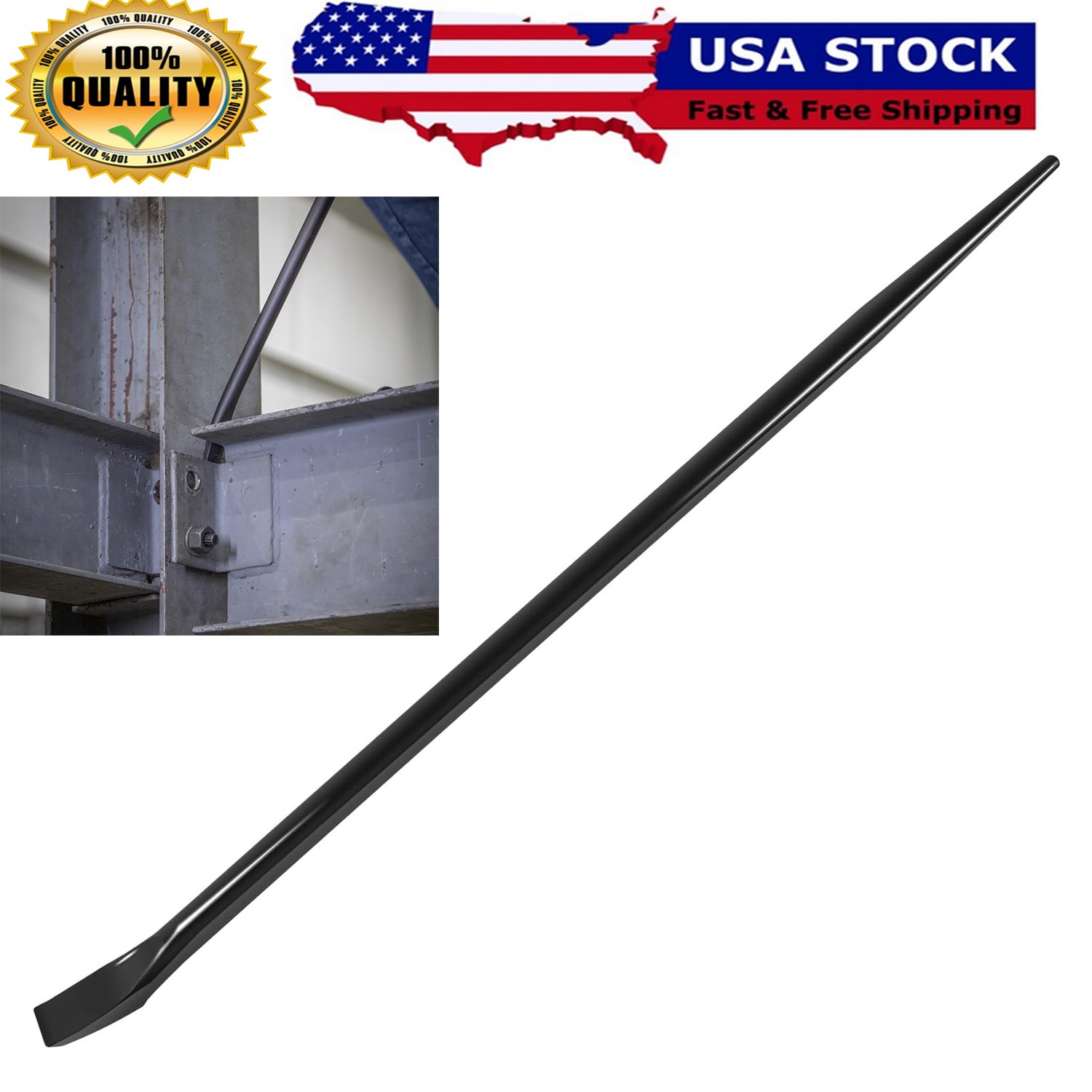 7/8-Inch x 30-Inch Heavy Duty Alignment Pry Bar,Sleever Bar for Aligning, Prying