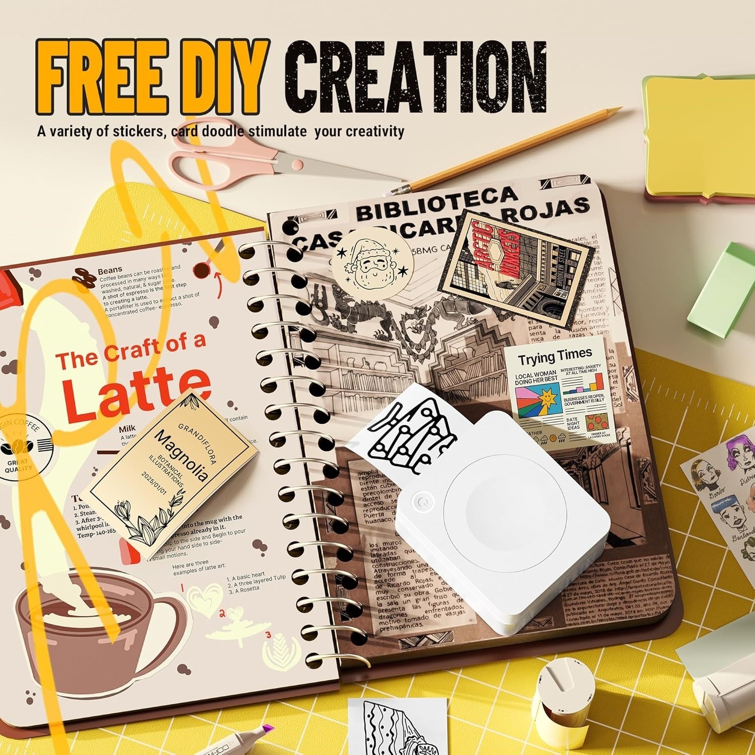 Máquina para hacer pegatinas con 3 rollos de papel y múltiples plantillas NEW US