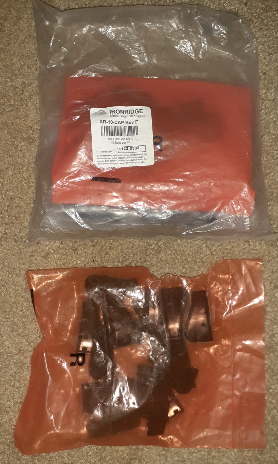 Ironridge XR-10-CAP Rev F Kit End Cap 10 Sets sealed 8 sets loose (18 sets)