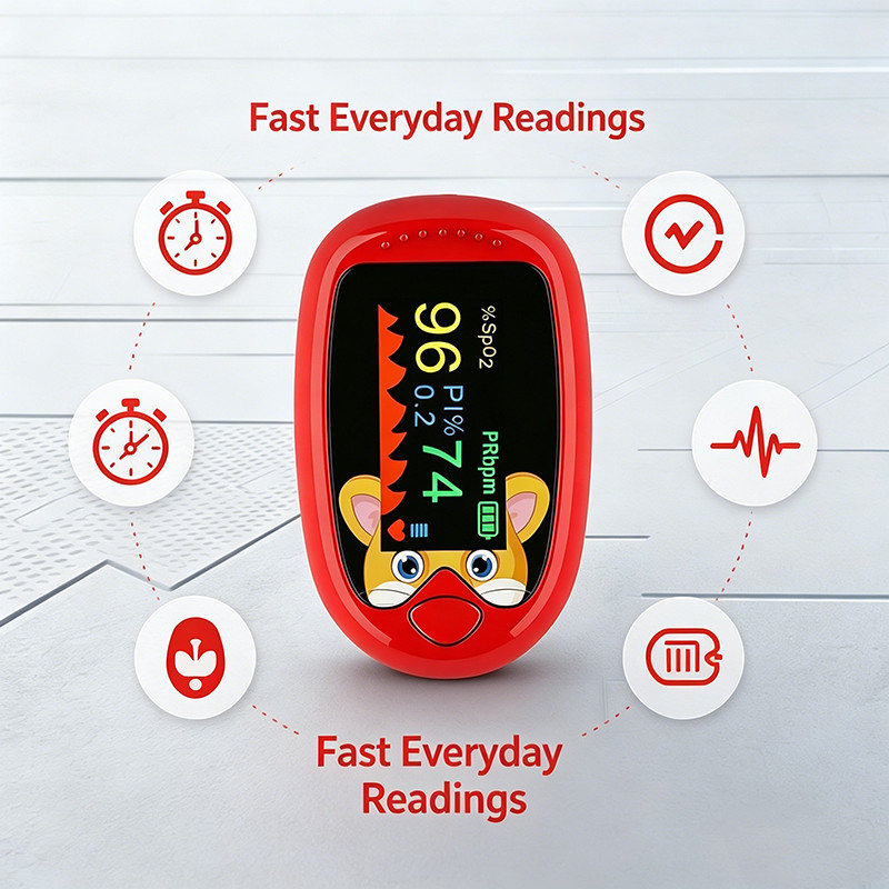 Heart Rate Blood Oxygen Monitor SpO2 PR Measure Finger Pulse Oximeter