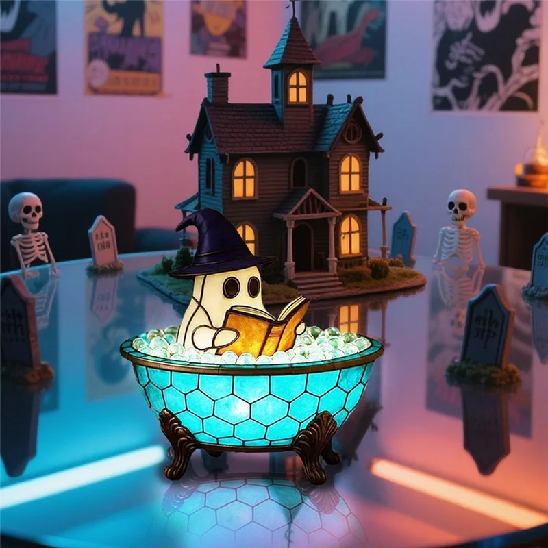 LED Ghost Bath Lamp Cute Night Light Ghost Bubble Bath Light for Living Room