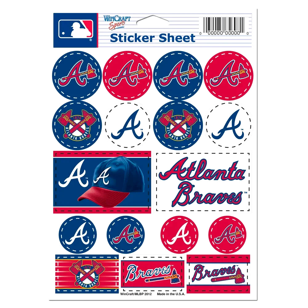 Atlanta Braves Vinyl Die-Cut Sticker Set / Decal Sheet *Wincraft