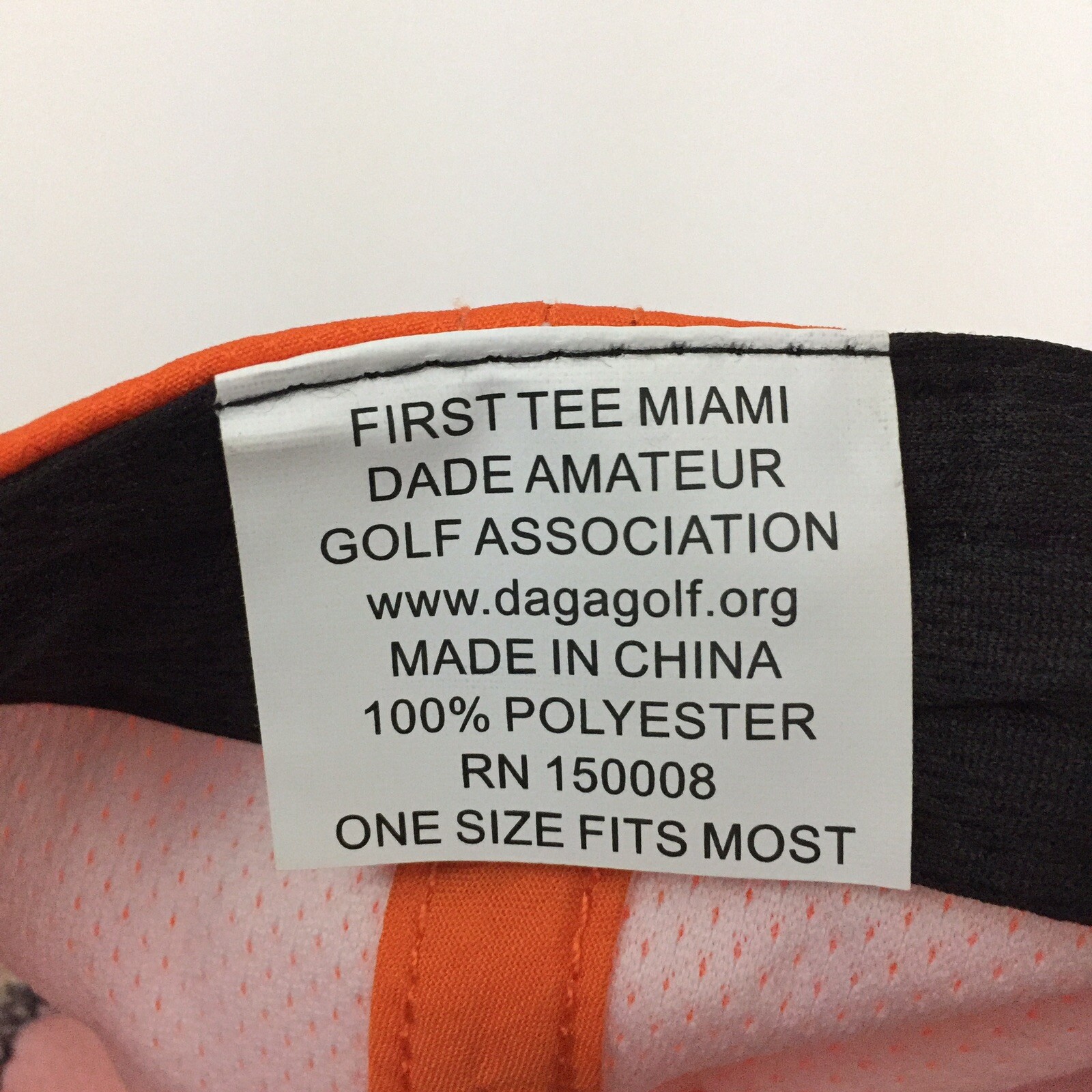 First Tee Miami FL Dade Golf Cap Spell Out Script Logo Tour Beach Baseball Hat