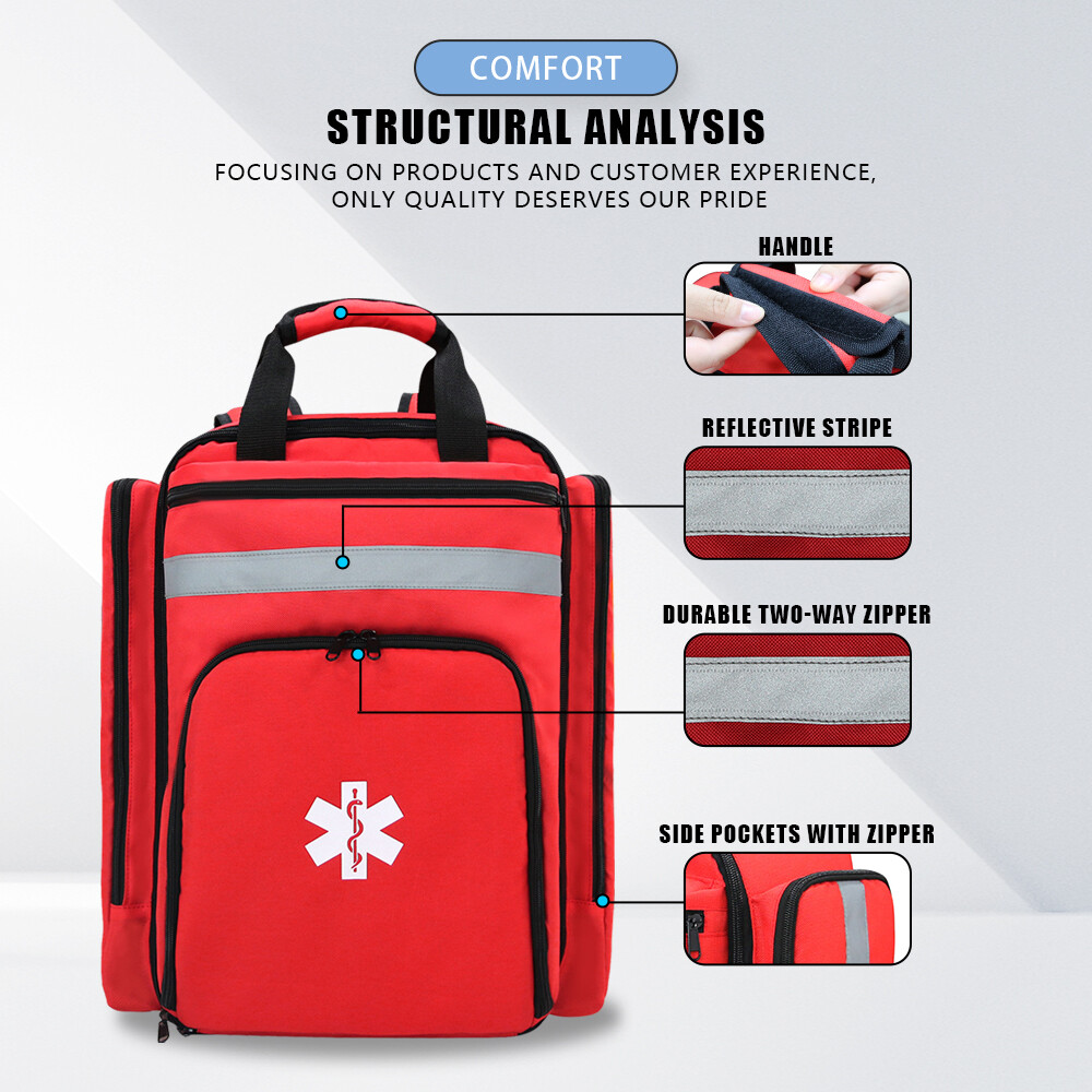 First Aid Bag Emergency Backpack Large Capacity Sorted Storage Survival
